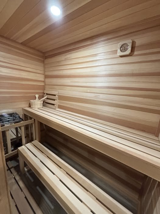 Custom in-home cedar sauna